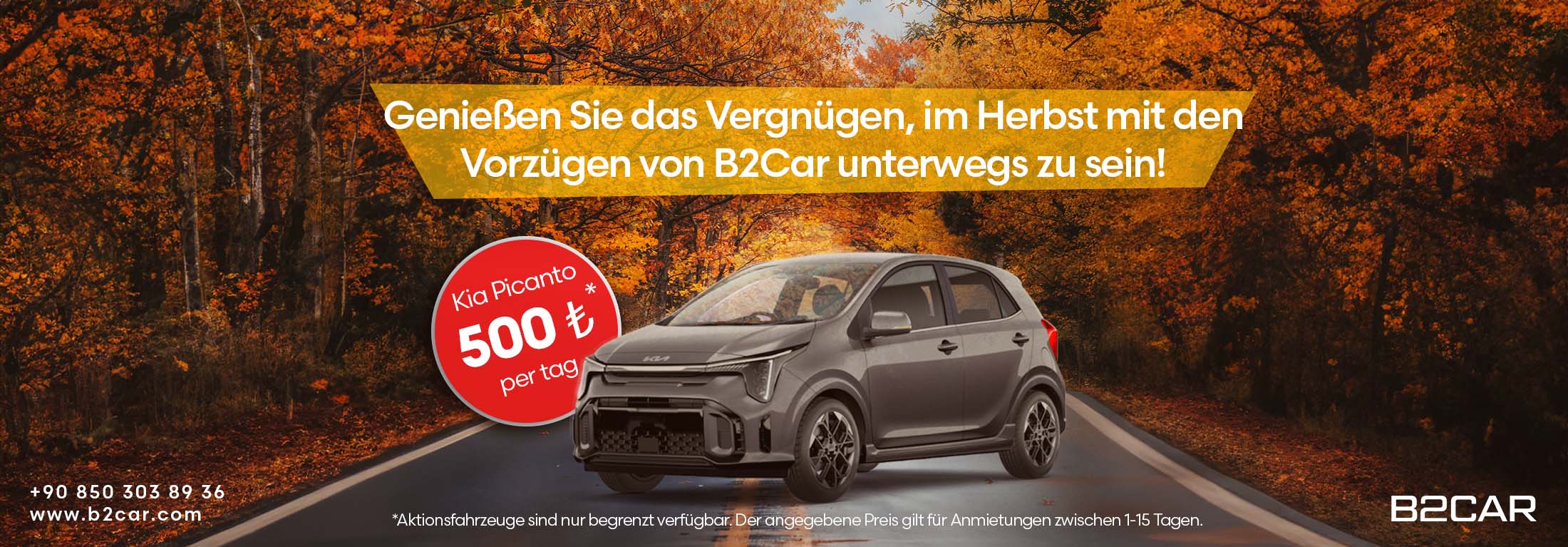 Mieten Sie im Herbst für nur 500 TL pro Tag! | Turkey Car Rental